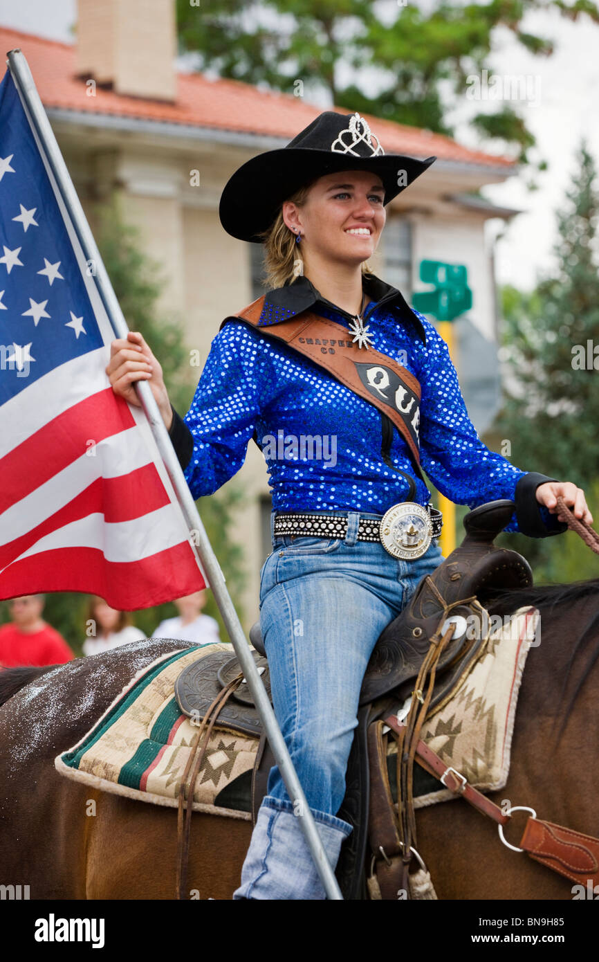 Défilé du 4 juillet dans la petite ville de montagne de Salida, Colorado, USA Banque D'Images