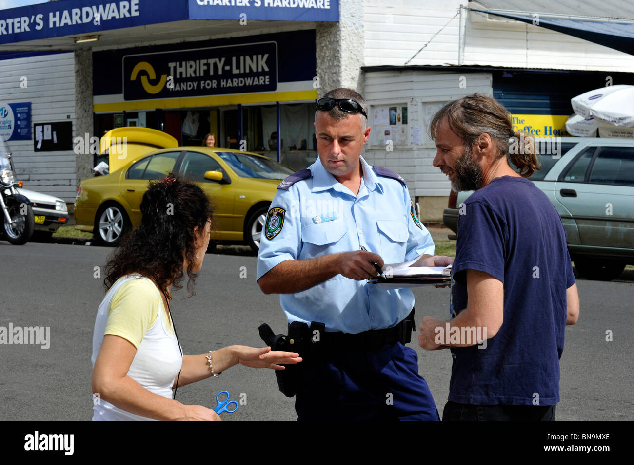 Réservation d’un hippie Banque D'Images