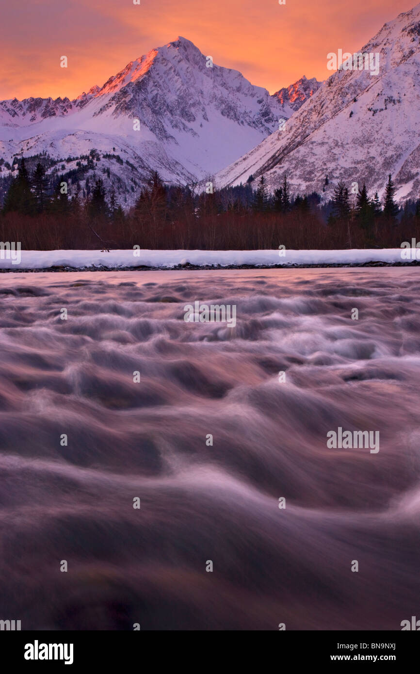 Resurrection River, Seward, Alaska. Banque D'Images