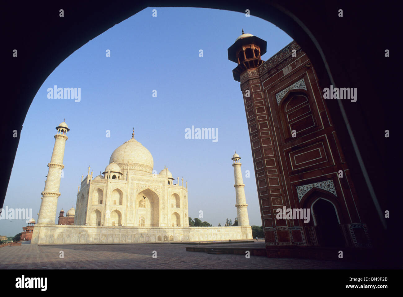 L'Inde, Agra, le Taj Mahal, construit en 1631-48 par l'empereur Moghol Shah Jahan. Banque D'Images