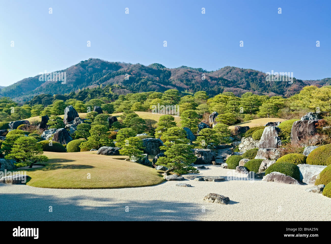 Jardin japonais au musée Adachi dans la préfecture de Shimane au Japon Banque D'Images