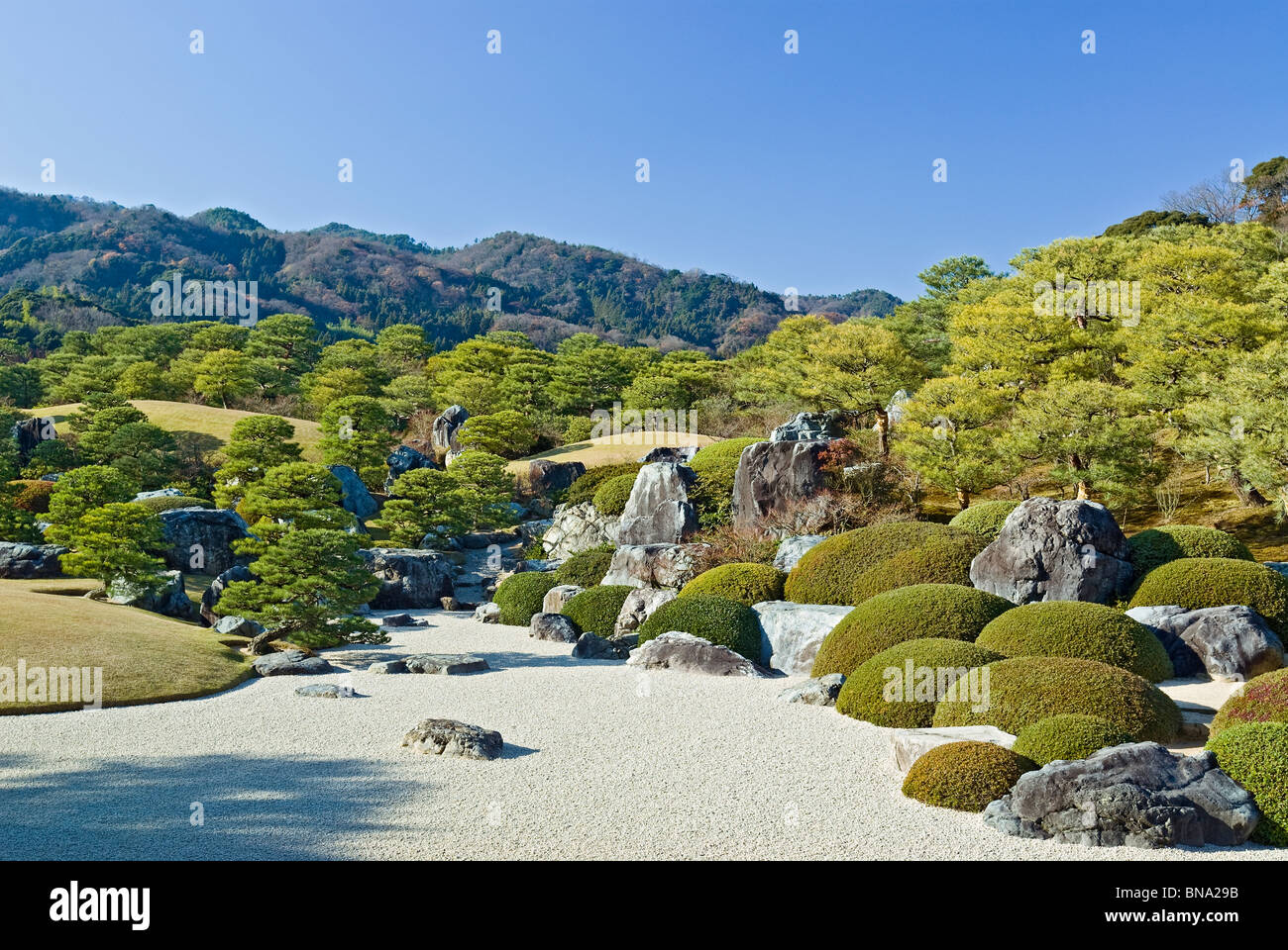 Jardin japonais au musée Adachi dans la préfecture de Shimane au Japon Banque D'Images