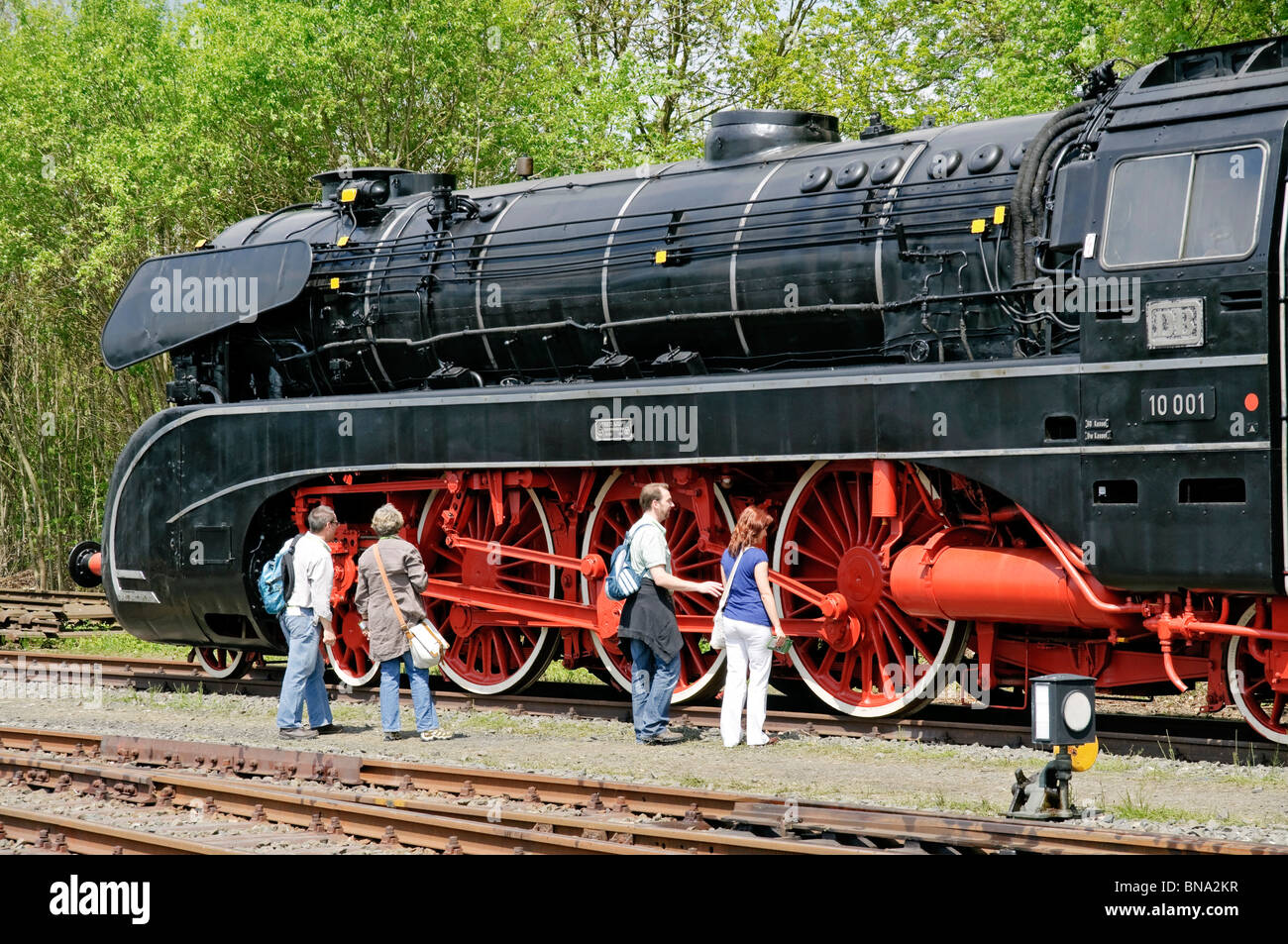 Locomotives à vapeur à 'Allemand', Musée de la Locomotive à vapeur Neuenmarkt, Bavière, Allemagne. Banque D'Images