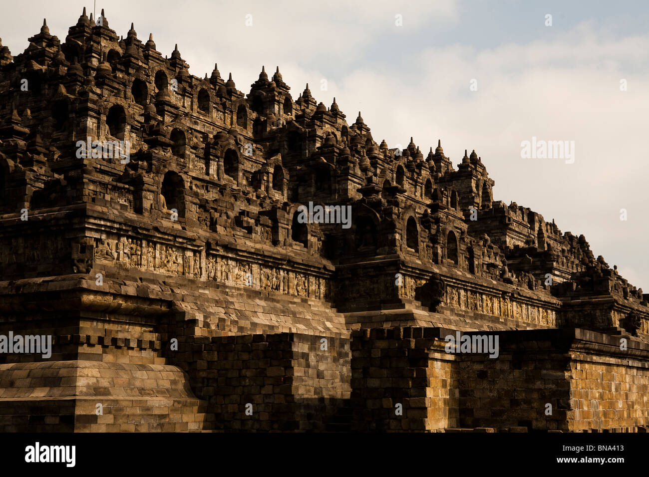 L'Indonésie Java Borobodur est Asie du sud-est un temple Bouddhiste le plus important Banque D'Images