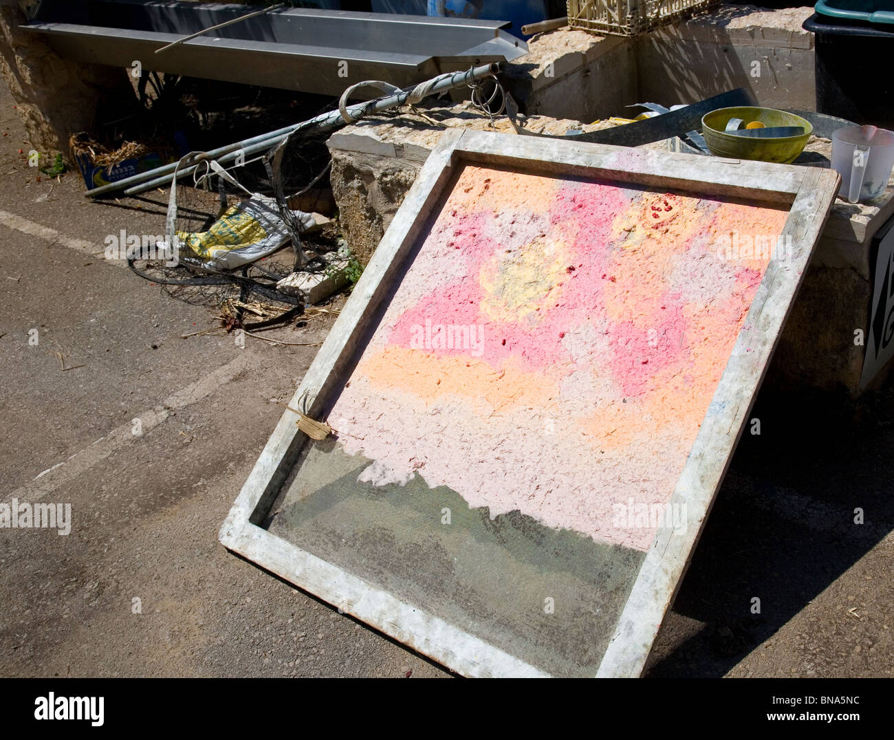 La fabrication du papier - pâtes dans l'image - à Zikhron Ya'Aqov Banque D'Images
