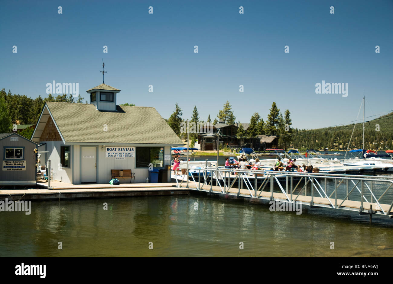 Plaisir Point Marina location de bateau bureau à Big Bear Lake, Californie, USA Banque D'Images