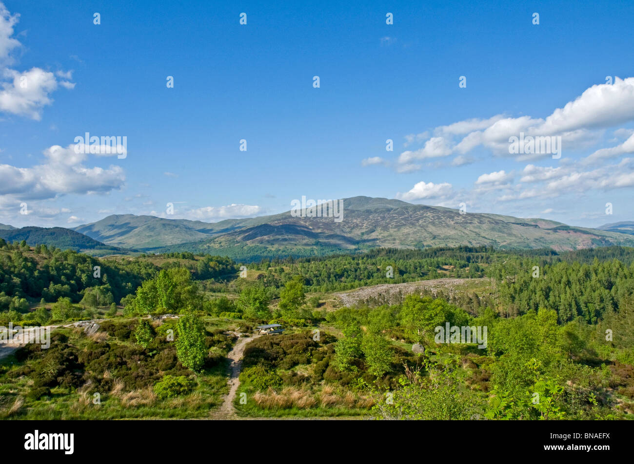 Vue depuis le col du duc d'Aberfoyle, nr, Lomond Trossachs & Trossachs National Park District de Stirling en Écosse Banque D'Images