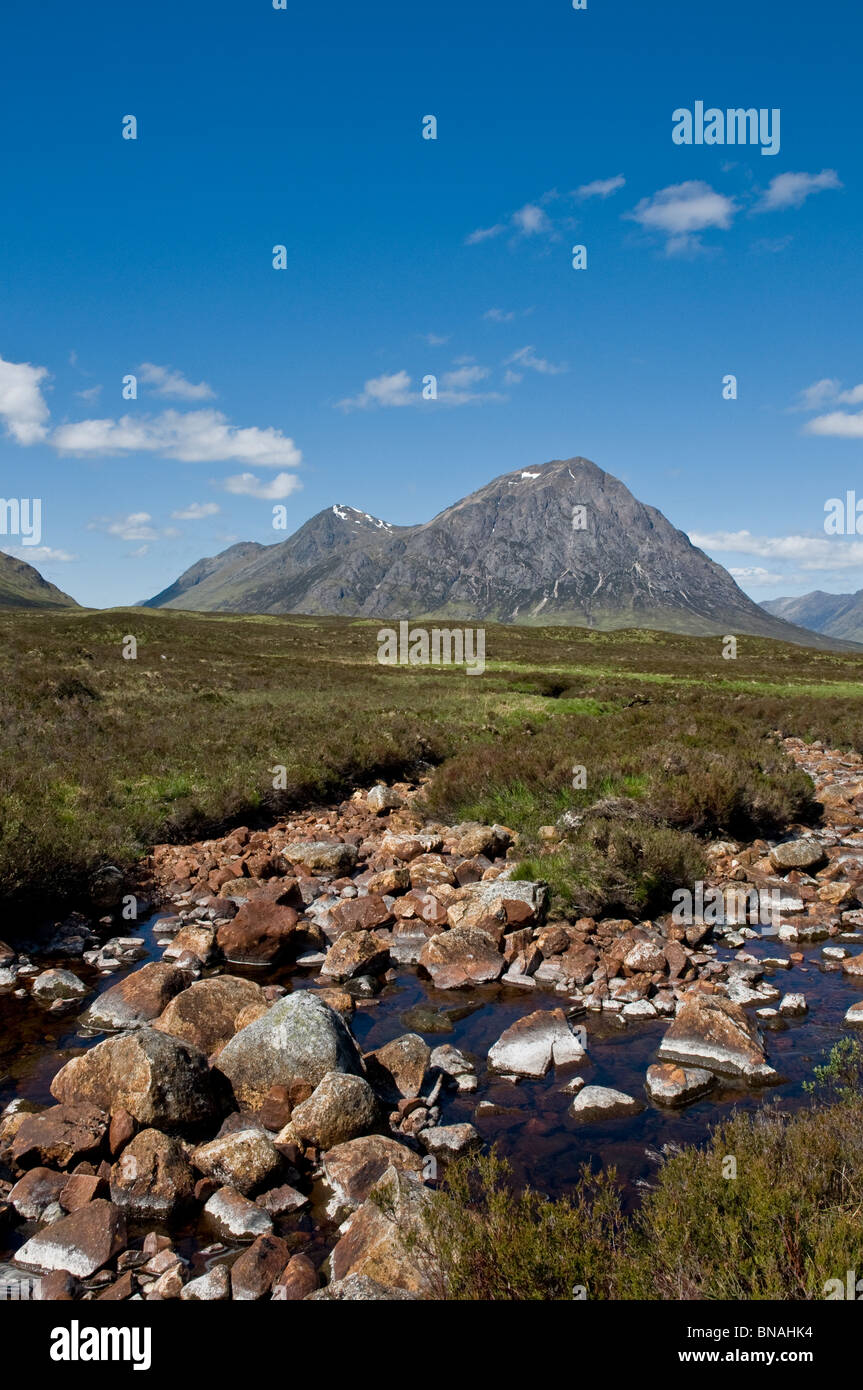 Coupall Buachille et rivière Etive Mor Glencoe Ecosse Highland Banque D'Images