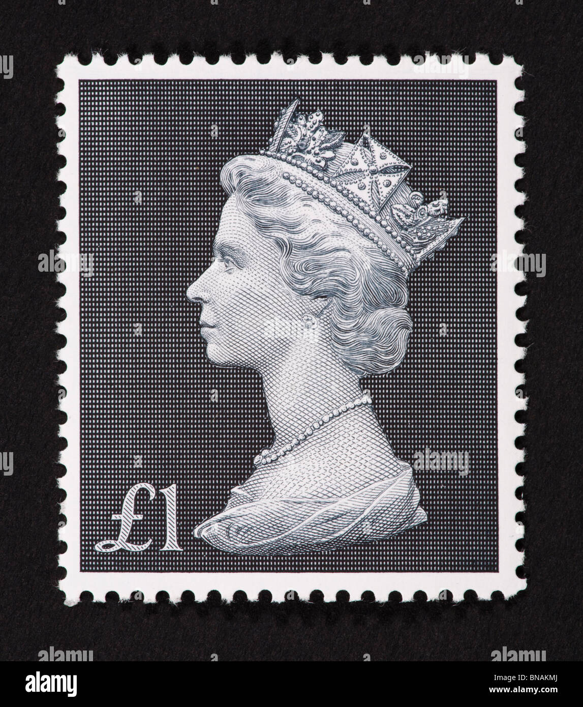 Timbre de Grande Bretagne représentant un buste de la reine Elizabeth. Banque D'Images