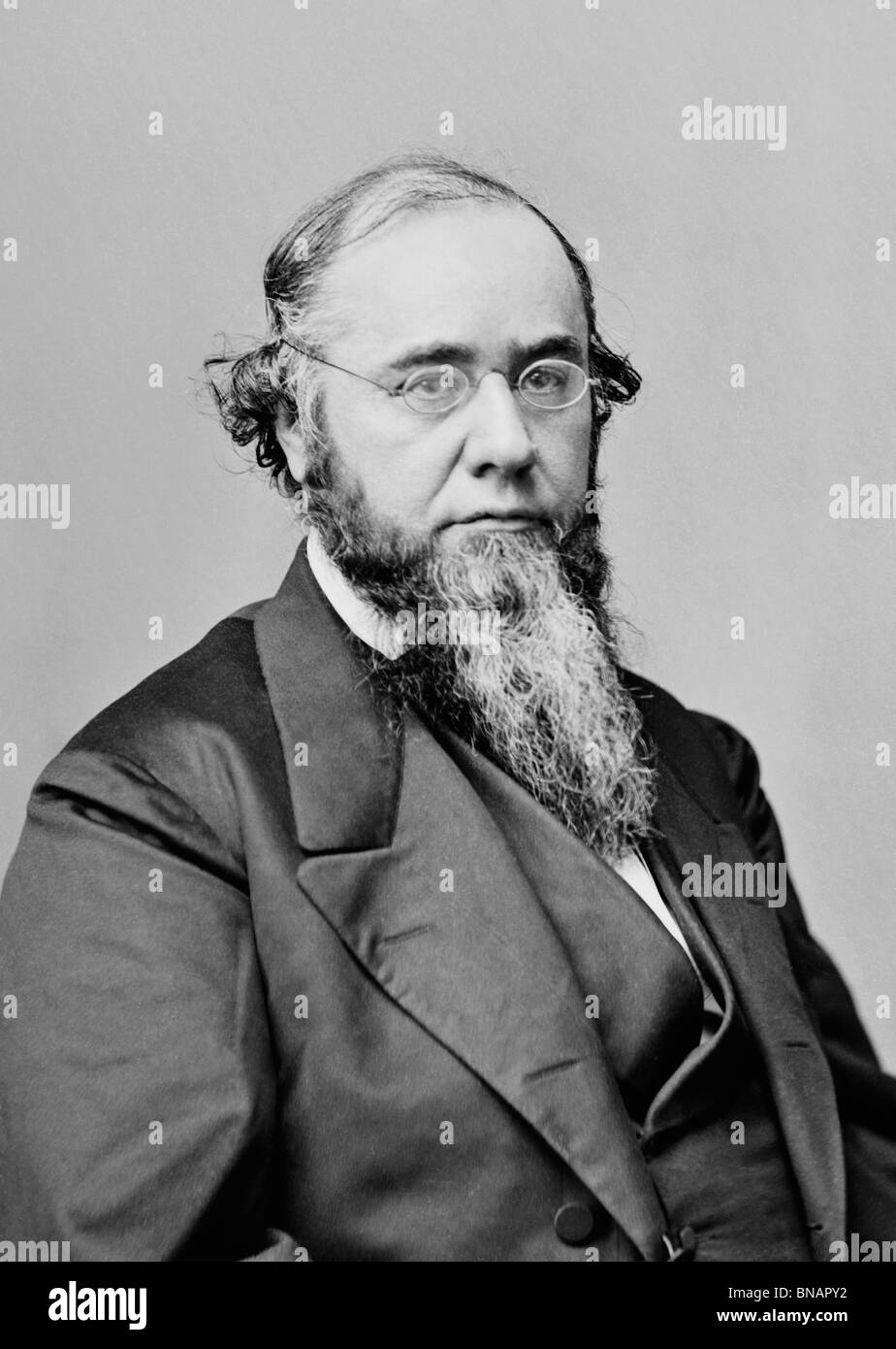 Portrait photo c1860s d'Edwin M Stanton (1814 - 1869) - Le Secrétaire de la guerre sous les Présidents Abraham Lincoln  + Andrew Johnson. Banque D'Images