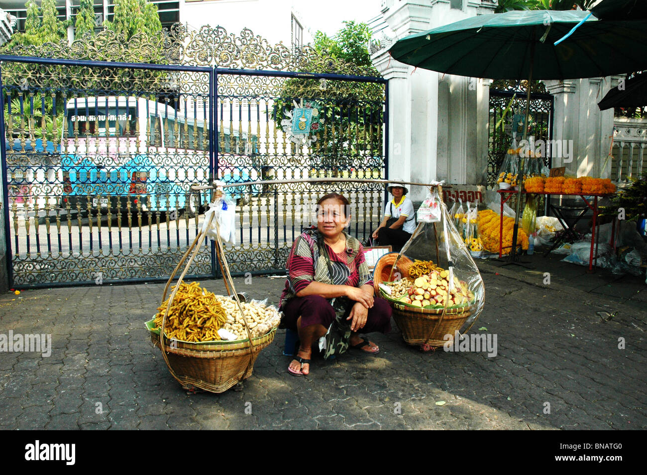 Vendeur de fruits femme Bangkok Thaïlande Banque D'Images