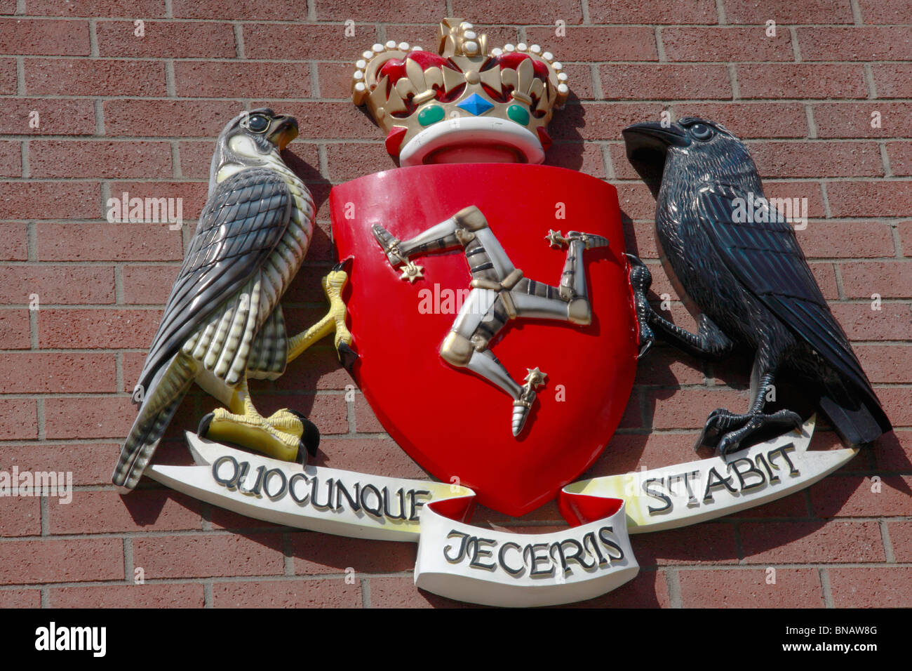 Armoiries du Tynwald, le Parlement de l'île de Man Banque D'Images