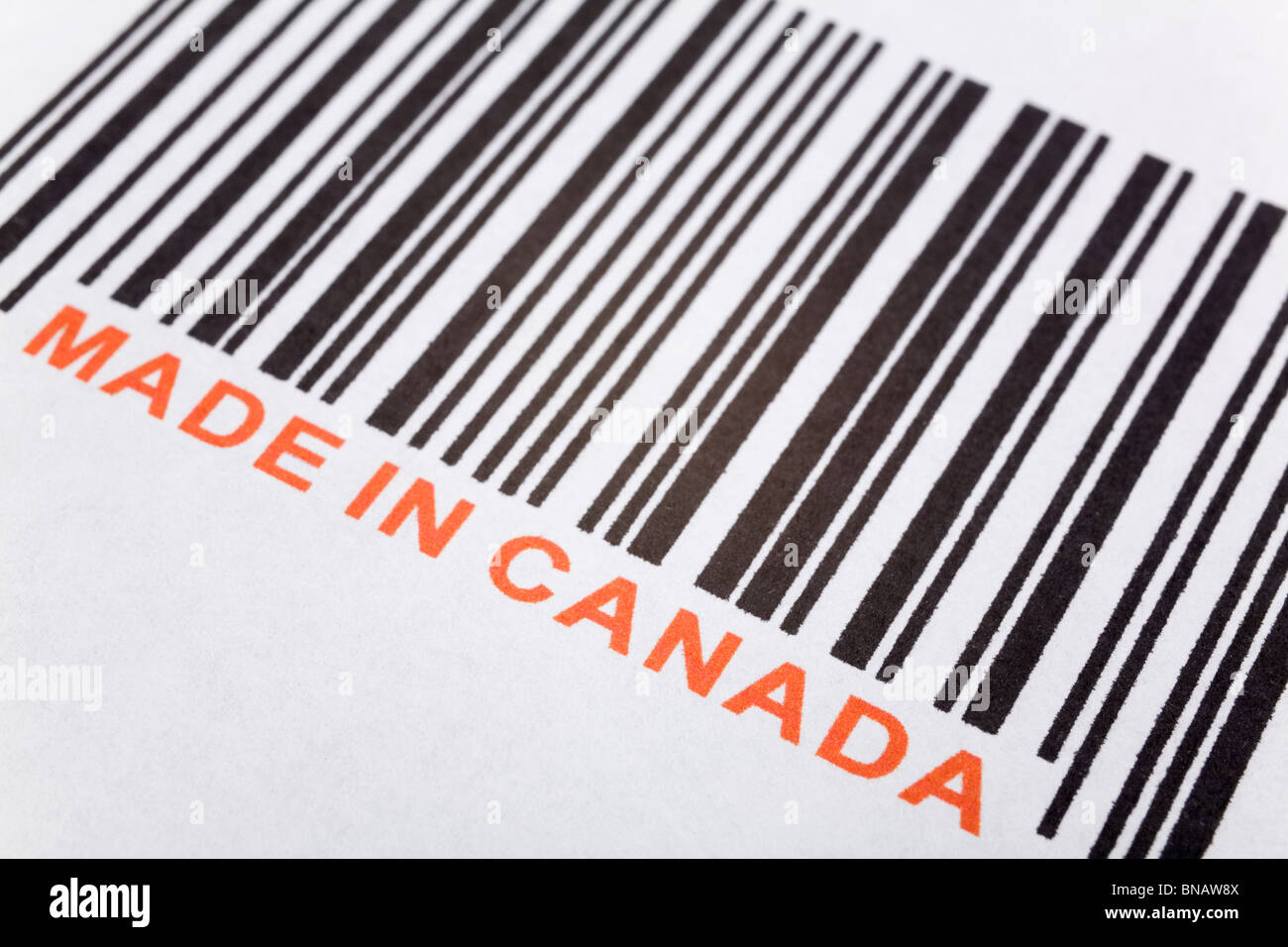 Fabriqué au Canada et de codes-barres, concept d'entreprise Banque D'Images