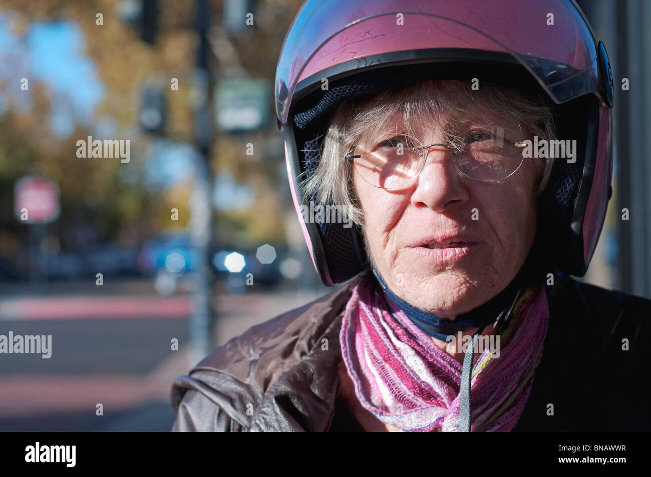 Portrait d'un soixante ans biker Banque D'Images