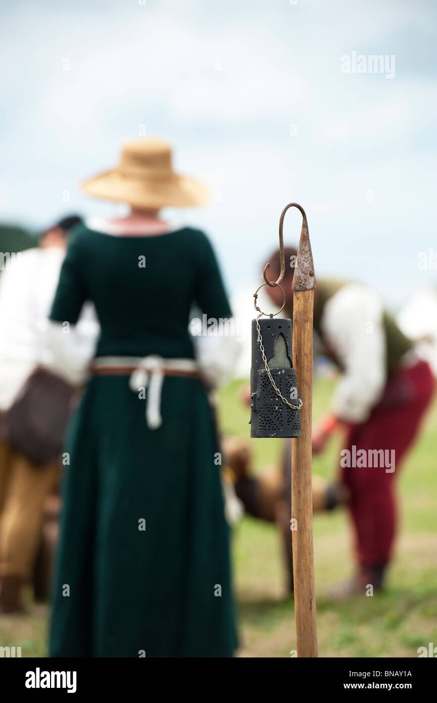 Porte-bougie, torche lumière médiévale, à Tewkesbury fête médiévale 2010, Gloucestershire, Angleterre Banque D'Images