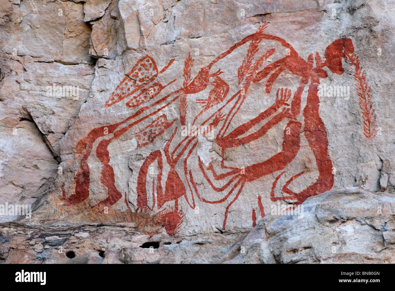 Art rupestre aborigène à Ubirr, Kakadu National Park, Territoire du Nord, Australie Banque D'Images