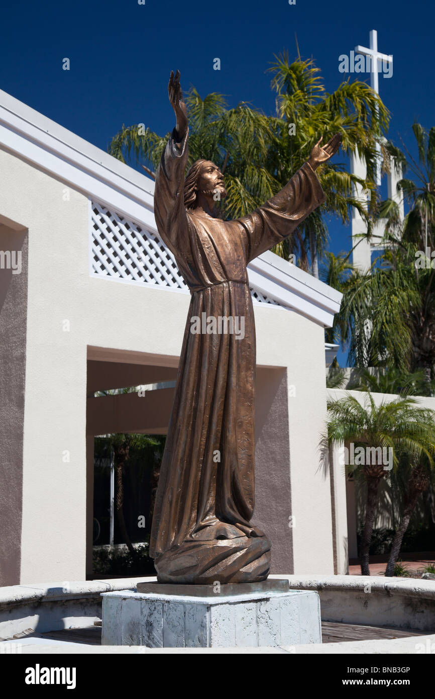 Réplique du Christ de la profondeur à l'église catholique Saint Justin Martyr, Key Largo, Florida, USA Banque D'Images