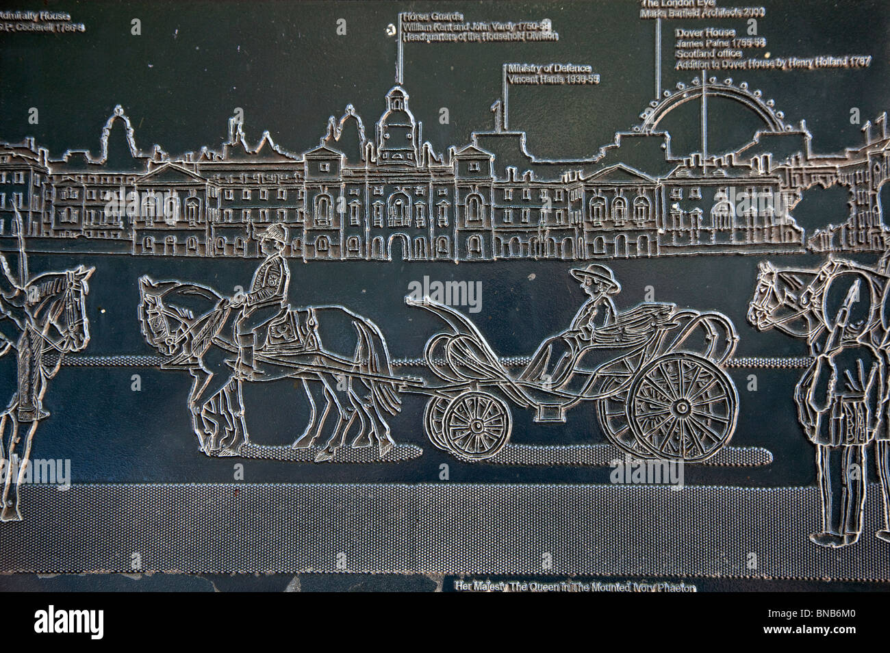 Guide pour les touristes en face Horseguards Parade, Londres Banque D'Images