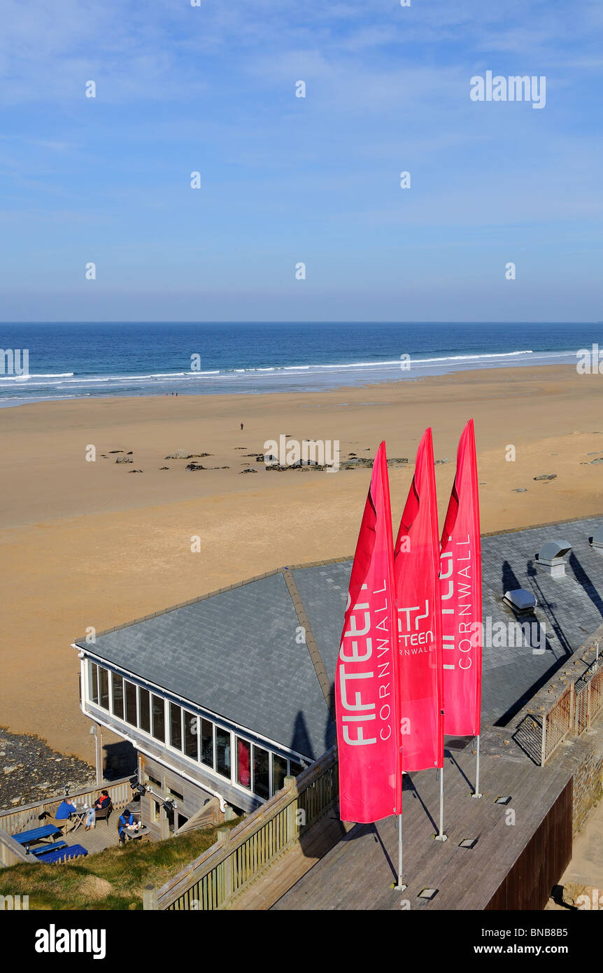 L'un des ' Jamie Oliver ' ' ' quinze restaurants à Watergate Bay près de Newquay Cornwall, uk Banque D'Images