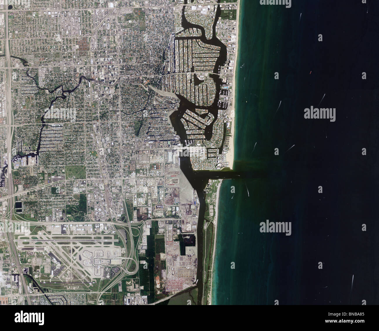 Carte aérienne voir au-dessus de Fort Lauderdale en Floride Banque D'Images