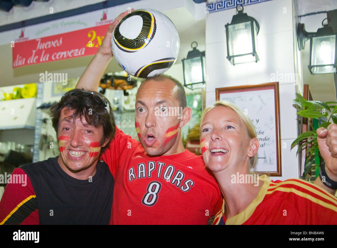 Série de photos de la fête en Espagne après la victoire finale de la coupe du monde. Prises à Las Palmas de Gran Canaria Banque D'Images
