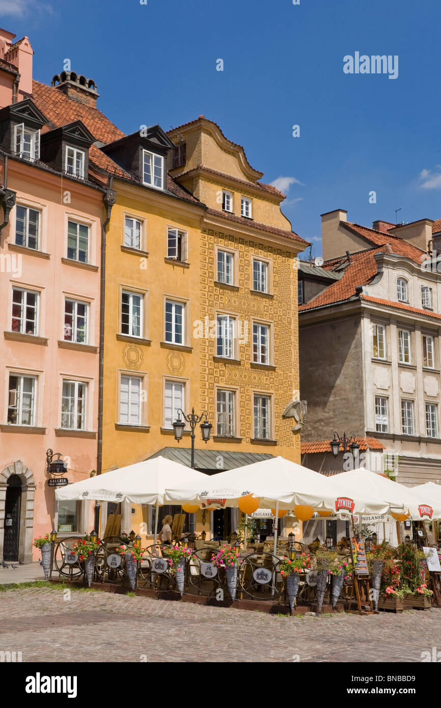 Place principale dans la vieille ville de Varsovie, Pologne Banque D'Images