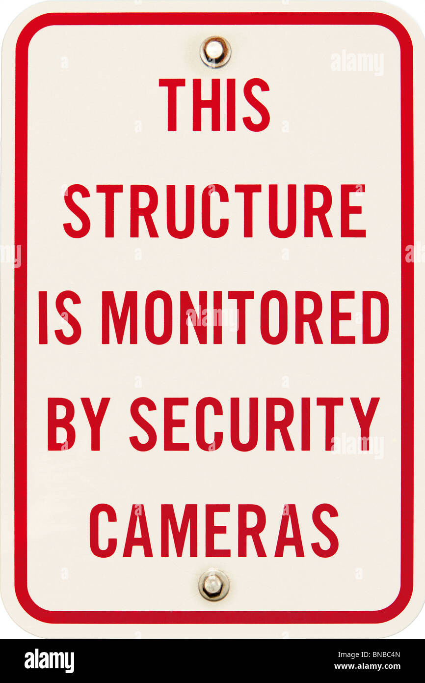 Une caméra de surveillance street sign Banque D'Images