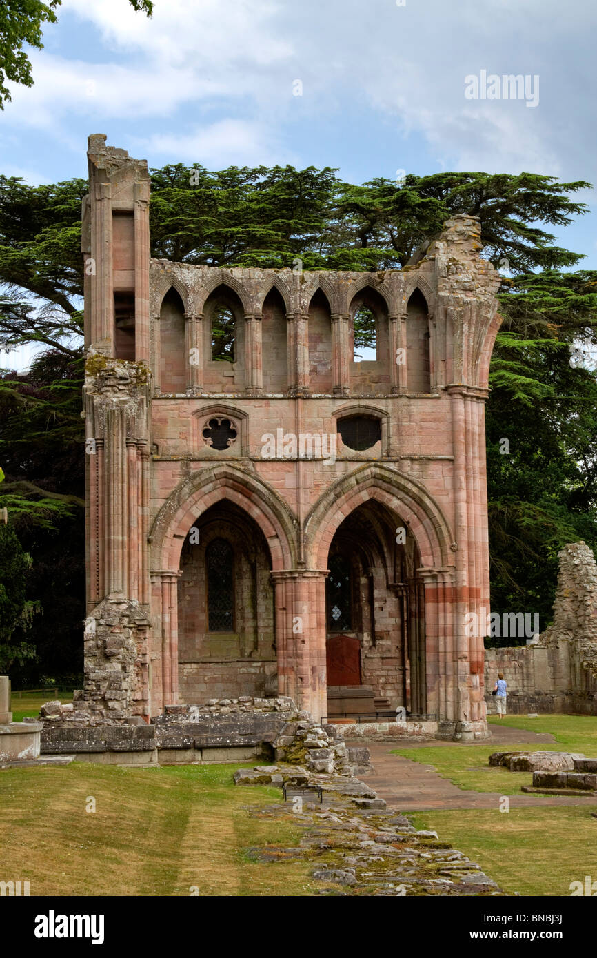 Abbaye de Dryburgh, ruines romantiques dans les Scottish Borders Banque D'Images