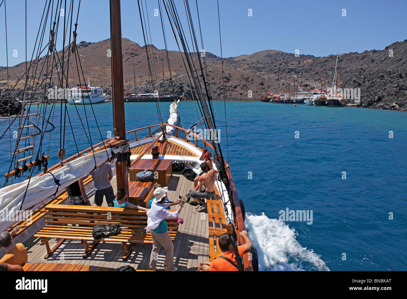 Excursion en bateau pour l'île de Nea Kameni, le volcan, Santorin