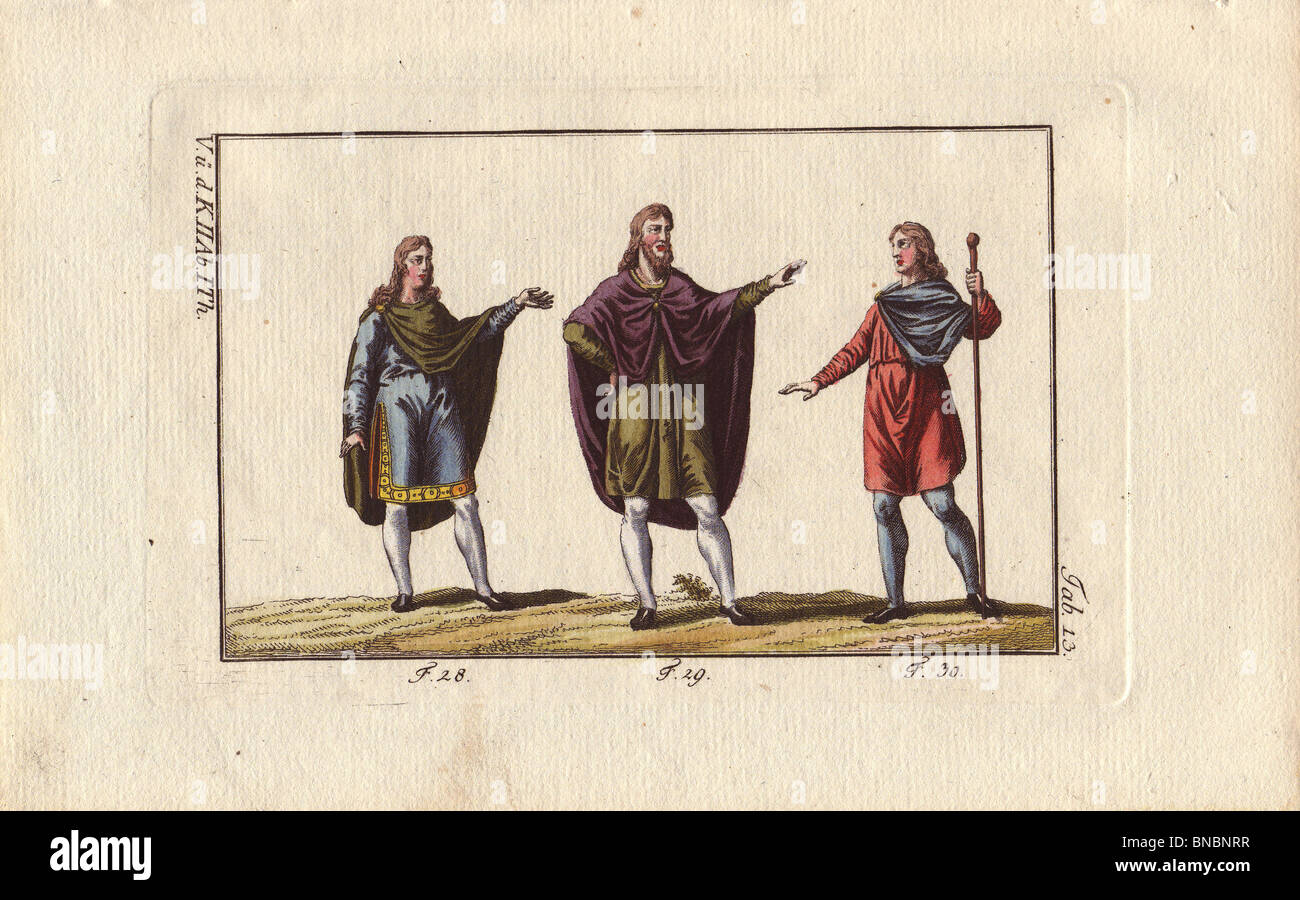 Hommes manteaux en anglo-saxon Banque D'Images