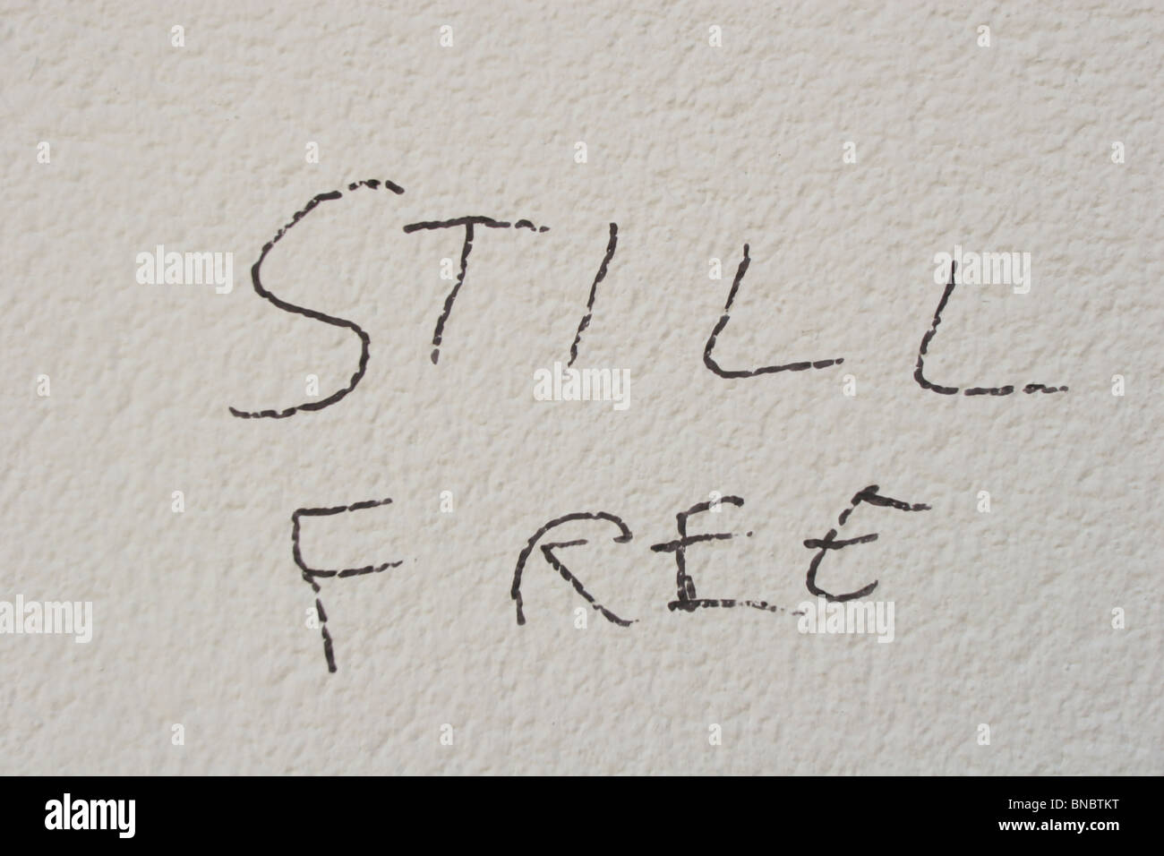 "Libre" griffonné comme un graffiti sur un mur. Banque D'Images