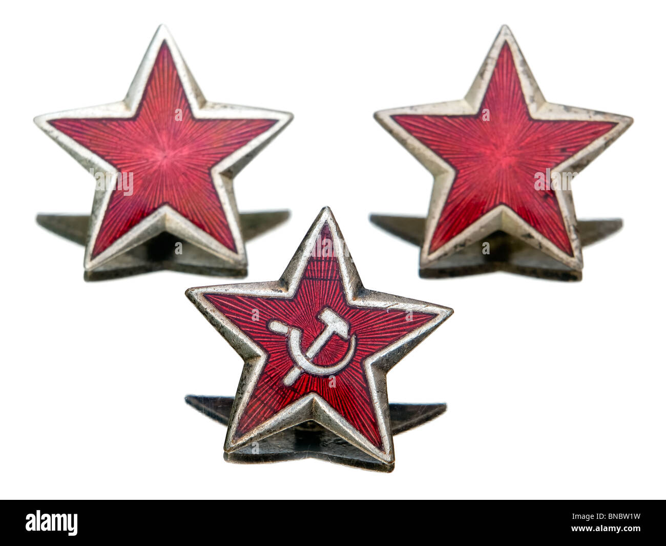 Communiste trois étoiles représentent une vieille idéologie... Banque D'Images