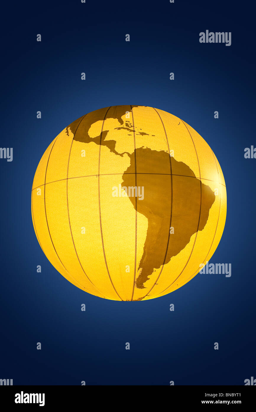 Globe terrestre avec la carte de l'Amérique du Sud Banque D'Images