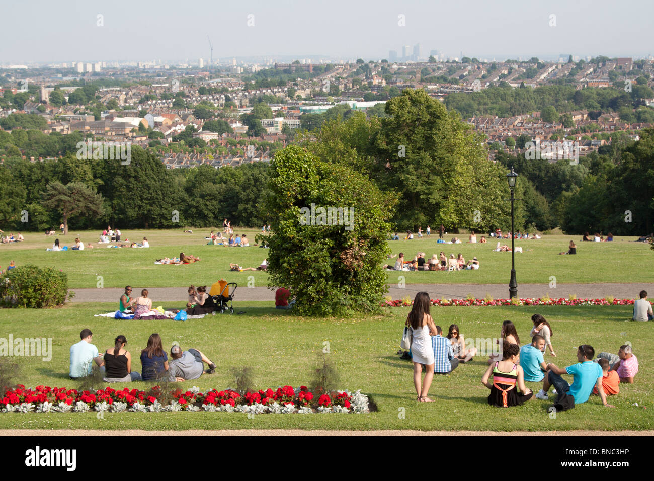 Vue sur Londres - Alexandra Park - Haringey. Banque D'Images