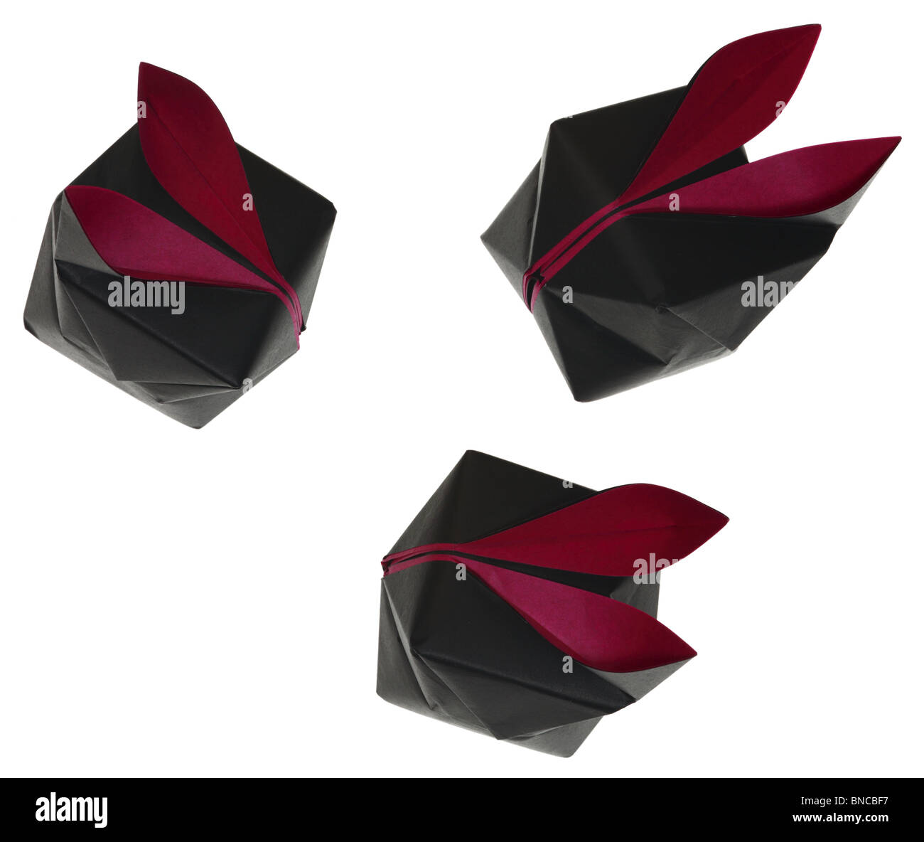 Les lapins en origami. Banque D'Images