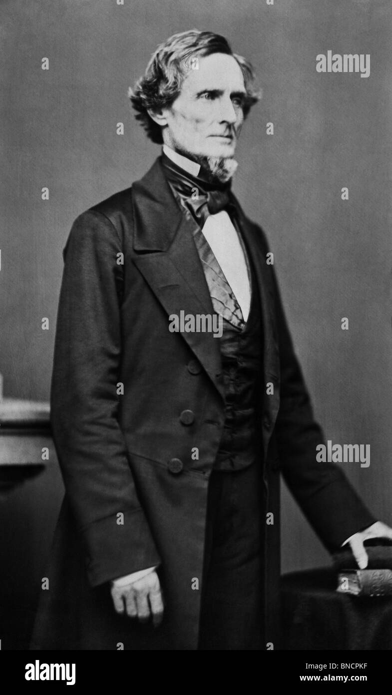 Vers 1860 photo portrait de Jefferson Davis (1808 - 1889) - Président des États confédérés d'Amérique, de 1861 à 1865. Banque D'Images