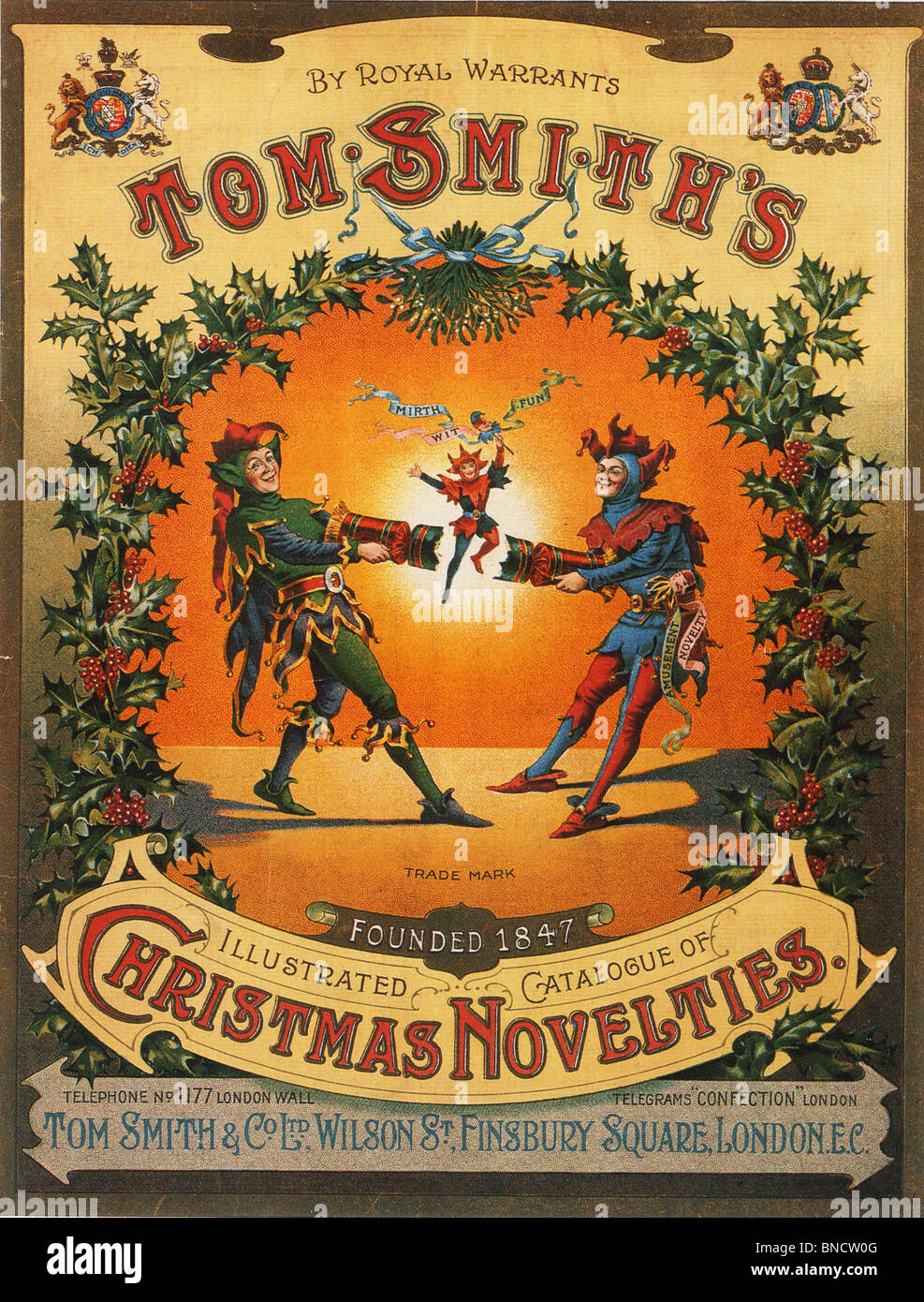 Noël victorien catalogue nouveautés à propos de 1860 de Tom Smith qui a inventé la Noël en 1846 Banque D'Images
