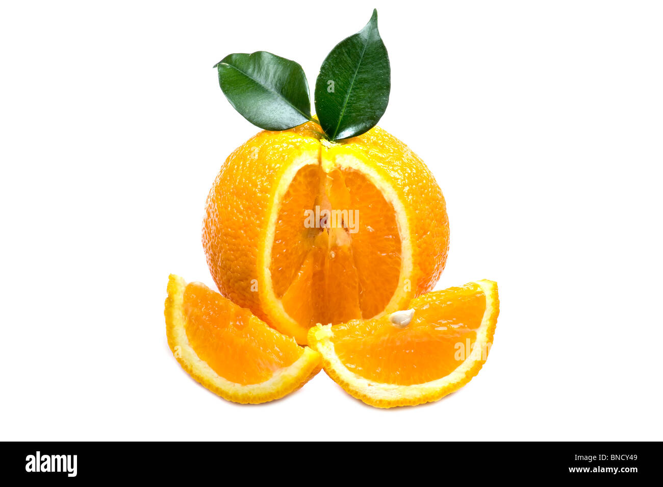 Objet sur blanc - alimentaire orange close up Banque D'Images
