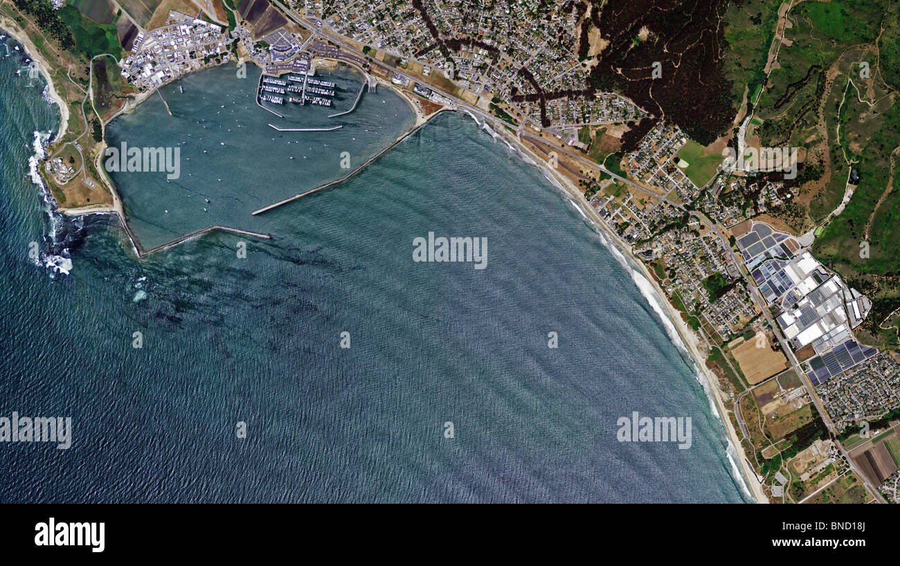 Carte aérienne voir au-dessus de Pillar Point Harbor Half Moon Bay Comté de San Mateo en Californie Banque D'Images