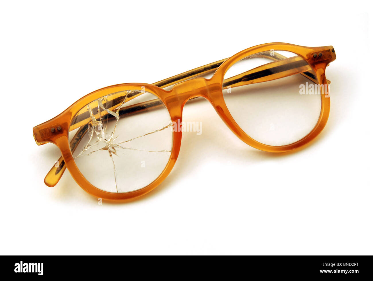 Vintage lunettes cassées Banque D'Images