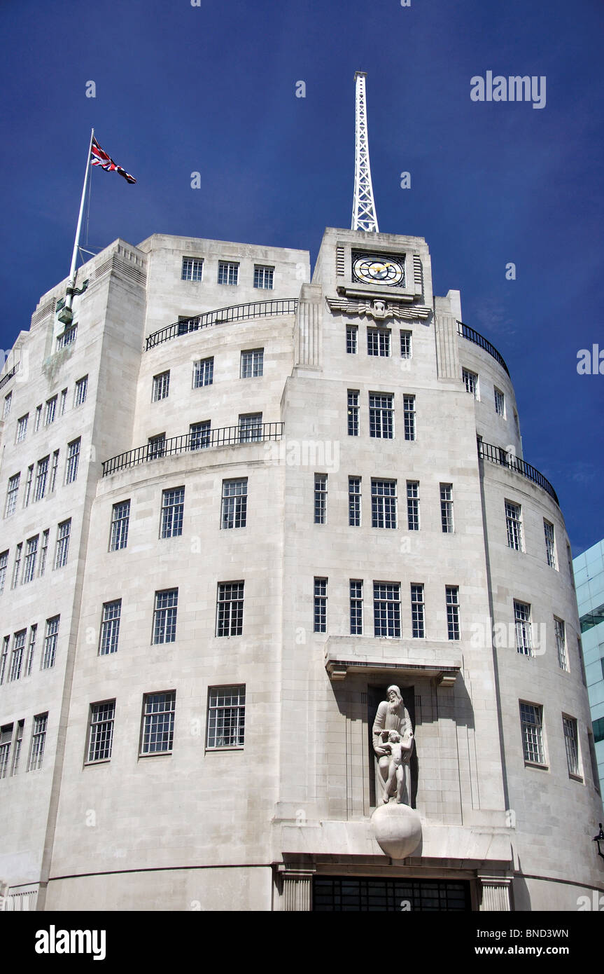 BBC Broadcasting House, Portland Place, City of Westminster, London, England, United Kingdom Banque D'Images