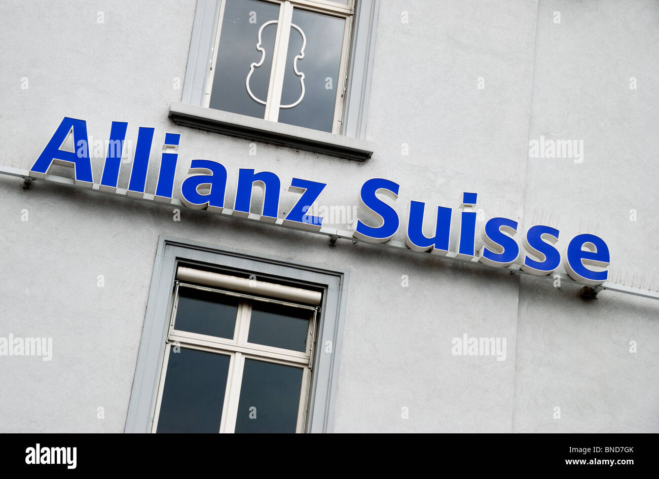 Le logo de la Banque Allianz Suisse signe, Bâle, Suisse Banque D'Images