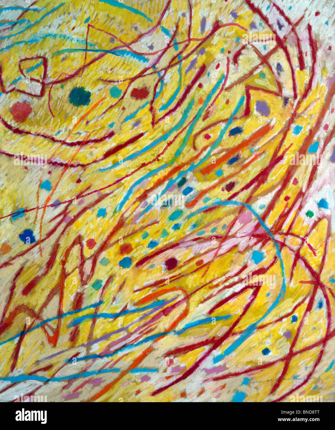 V hystérésis, 1991, Mildred Thompson, pastel à l'huile dessin, (né en 1936) Banque D'Images
