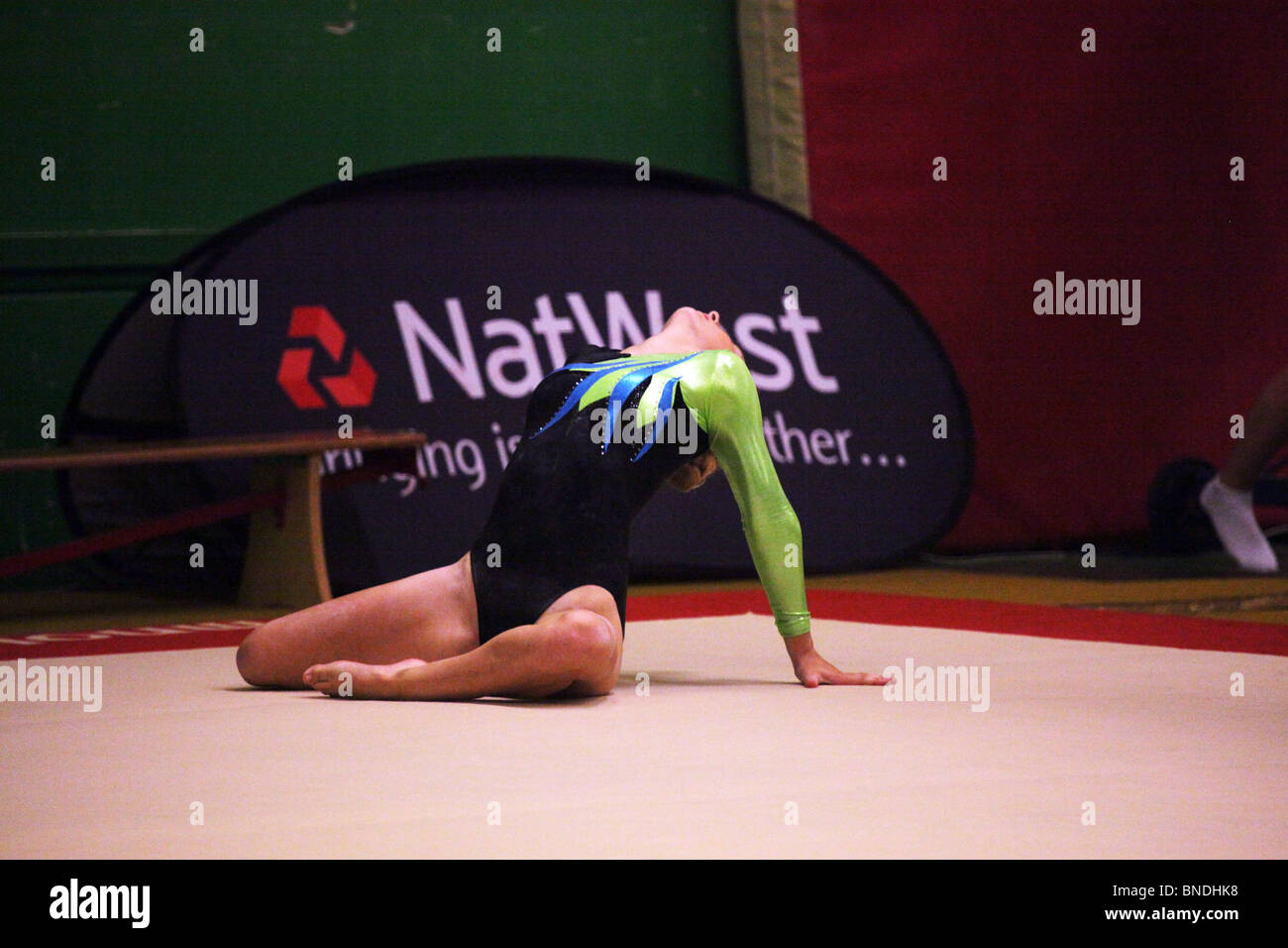 Sol gymnaste Bermudes chez Natwest dans Bollhalla 2009 Jeux de l'île d'Åland de Mariehamn, 1 juillet 2009 Banque D'Images