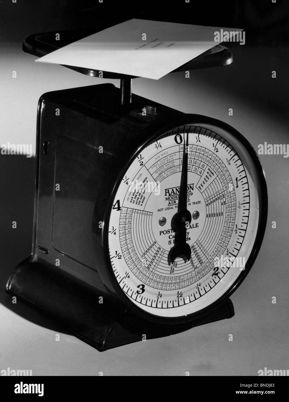 Close-up d'une lettre sur une échelle de poids Banque D'Images