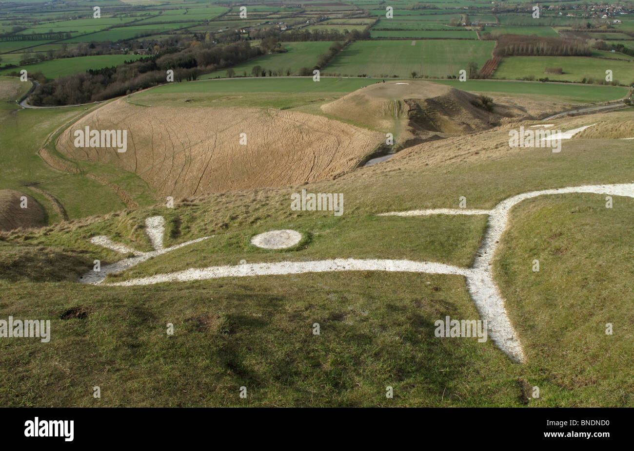 Uffington White Horse, Oxfordshire, Angleterre Banque D'Images
