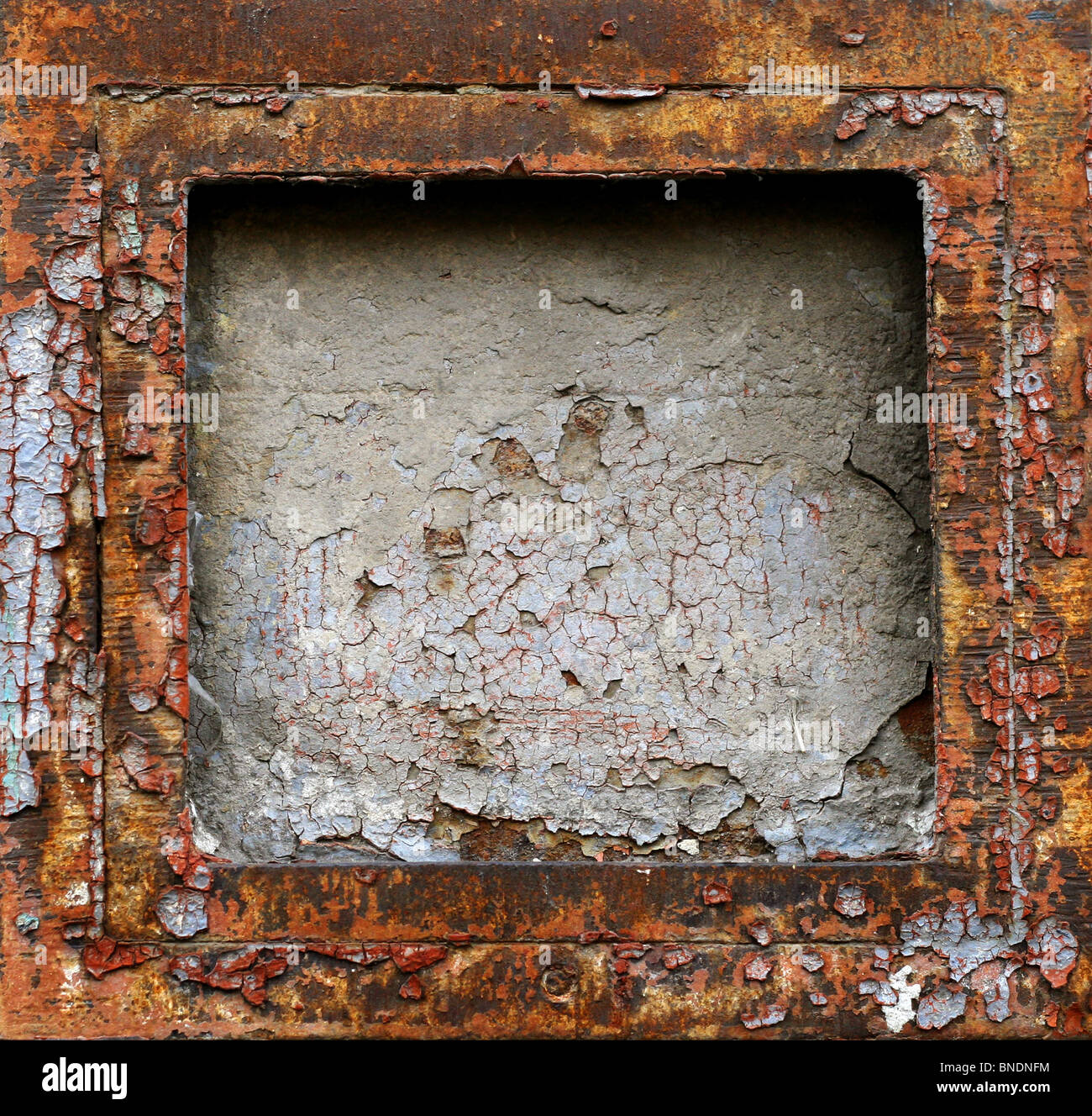 Résumé rusty grunge metal frame background Banque D'Images