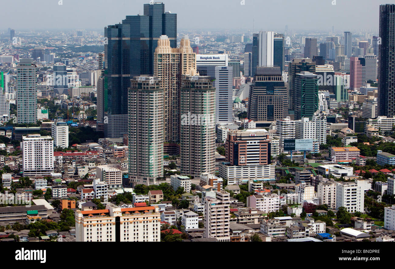 Vue aérienne de la ville de Bangkok, Thaïlande. Banque D'Images
