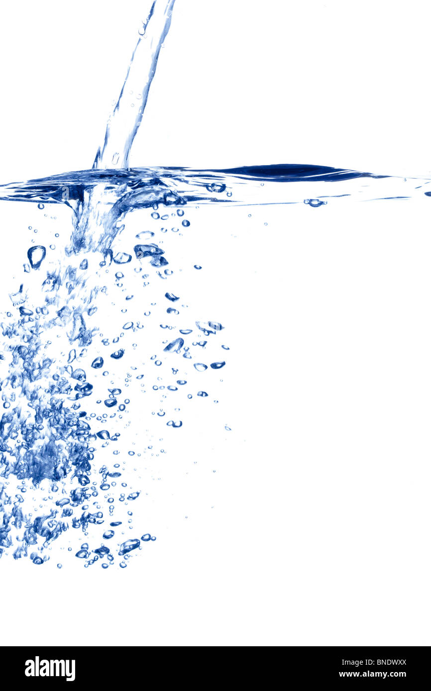 Bulles d'eau bleu Banque D'Images
