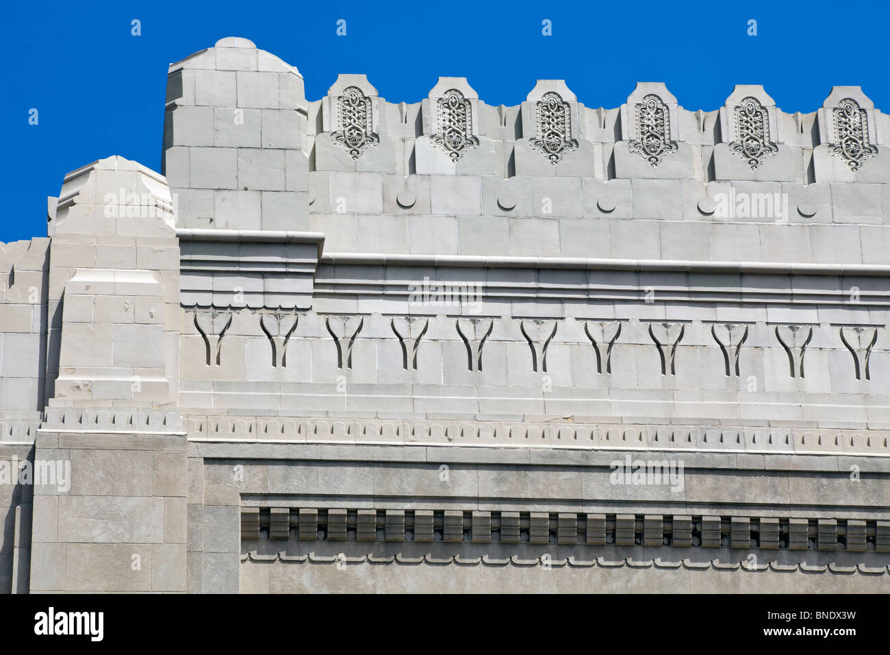 Détail de façade latérale de Rodeph Shalom Synagogue, 607-615 N. Broad Street., Philadelphia, Pennsylvania, USA Banque D'Images
